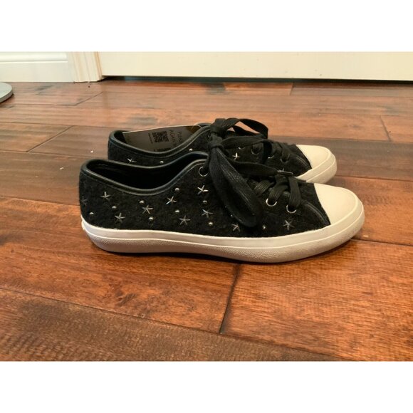 Coach "Empire Star" Black Wool Studded Lace-Up Sneakers, Size 6 (US), 36 (EUR) - Picture 5 of 9